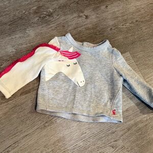 Joules 6-9 mos unicorn sweatshirt